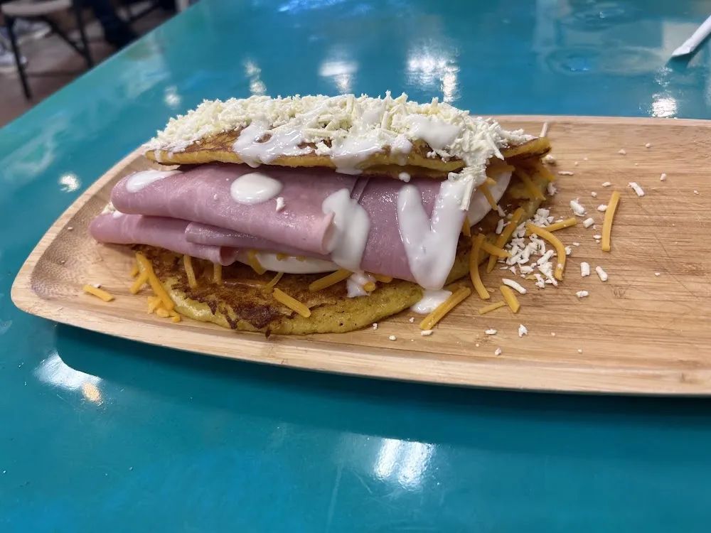 Cachapa with Ham and Cheese